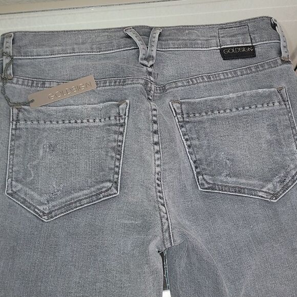 Goldsign Lure Gray Distressed Skinny Jeans - Picture 10 of 16